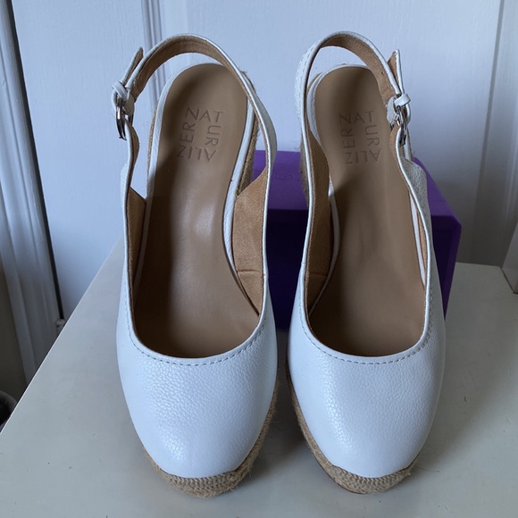Leather espadrille wedges size 8.5W - Picture 4 of 8